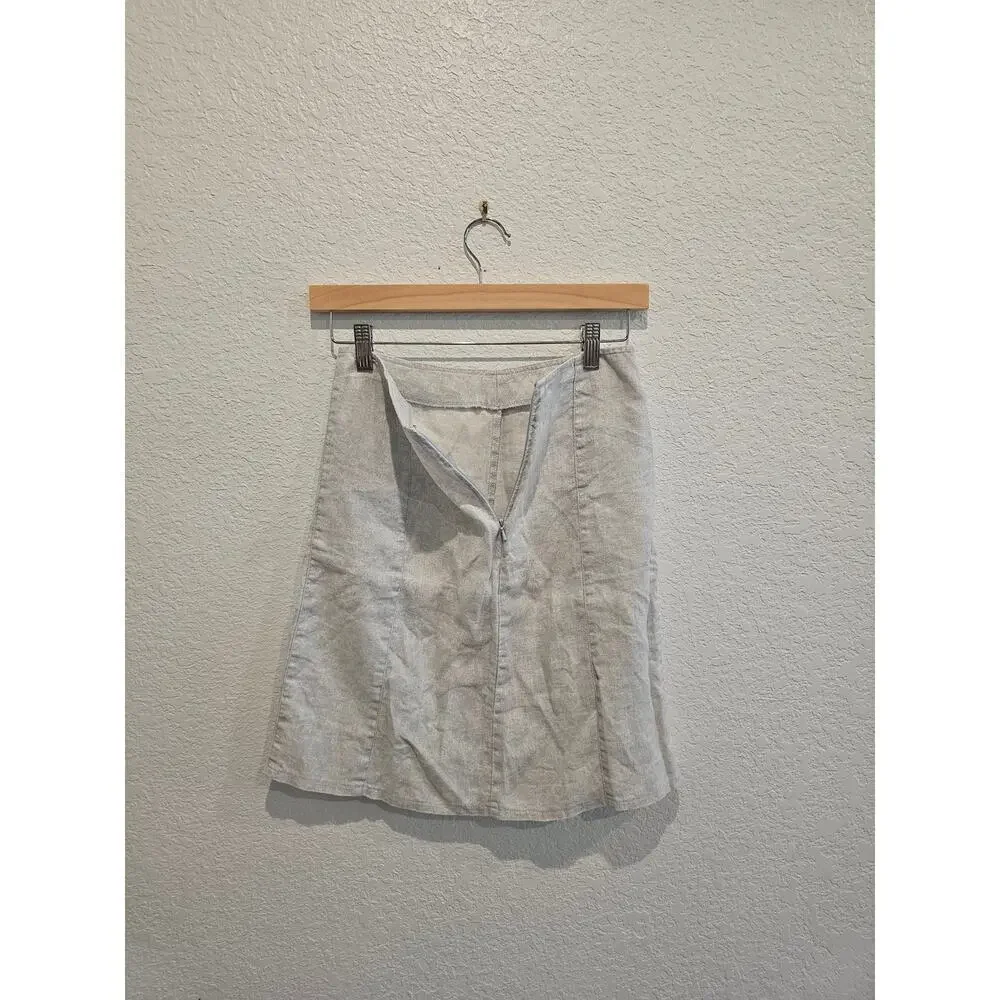 Gap linen light blue and white skirt sz 0 - Picture 3 of 4